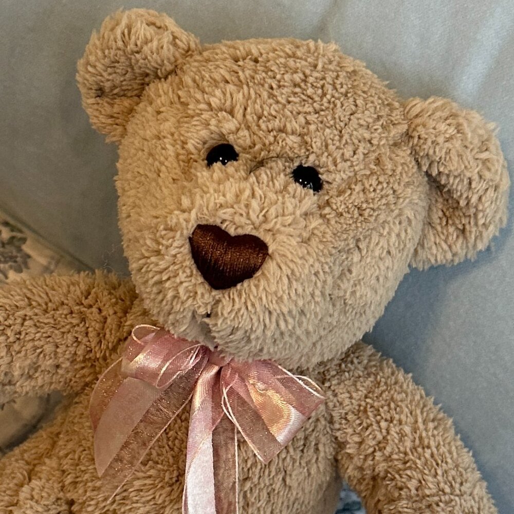 Supersoft Teddy Bear with Pink Bow - Picture 4 of 6